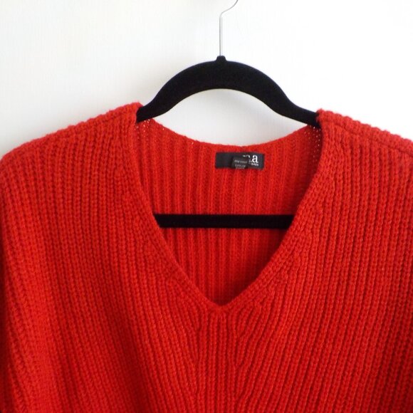 Ana Sweater - Vneck, Long Sleeve, Red, New w/Tags NWT - Size XSmall  (553) - Picture 3 of 7